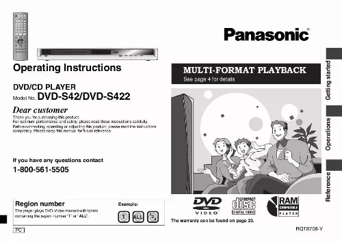 Mode d'emploi PANASONIC DVD-S42