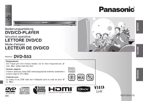 Mode d'emploi PANASONIC DVD-S53