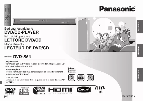 Mode d'emploi PANASONIC DVD-S54