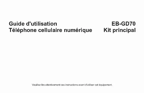 Mode d'emploi PANASONIC EB-GD70