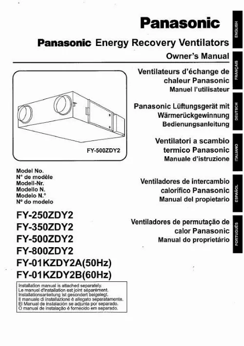 Mode d'emploi PANASONIC FY01KZDY2A