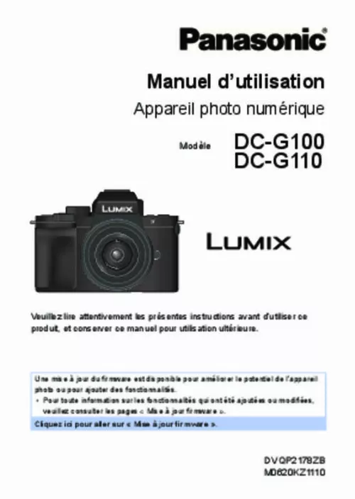 Mode d'emploi PANASONIC G100