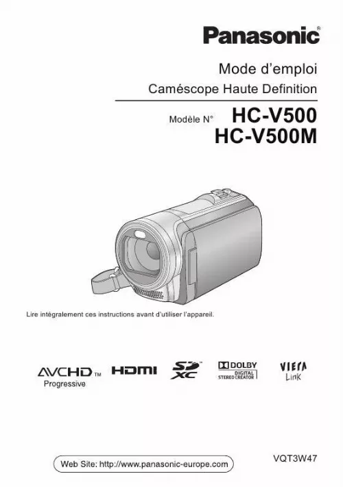 Mode d'emploi PANASONIC HC-V500M