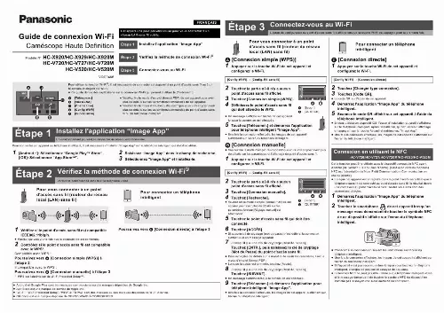 Mode d'emploi PANASONIC HC-X920MEF