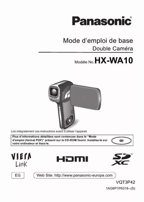 Mode d'emploi PANASONIC HX-WA10