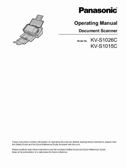 Mode d'emploi PANASONIC KV-S1026C