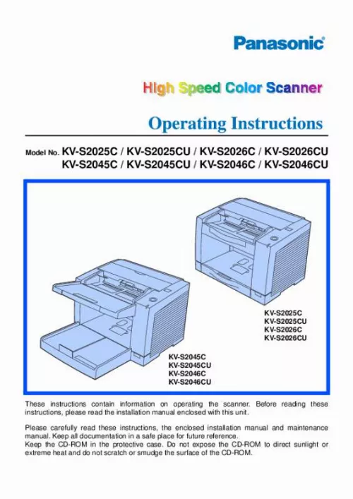 Mode d'emploi PANASONIC KV-S2026C SERIES