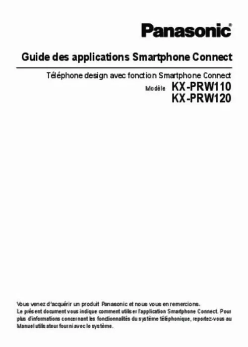 Mode d'emploi PANASONIC KX-PRS110 & KX-PRS110FR