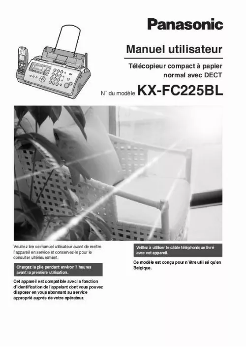 Mode d'emploi PANASONIC KX-FC225BL