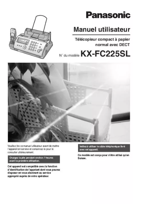 Mode d'emploi PANASONIC KX-FC225SL