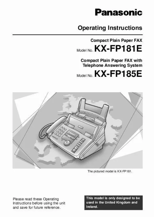 Mode d'emploi PANASONIC KXFM189E