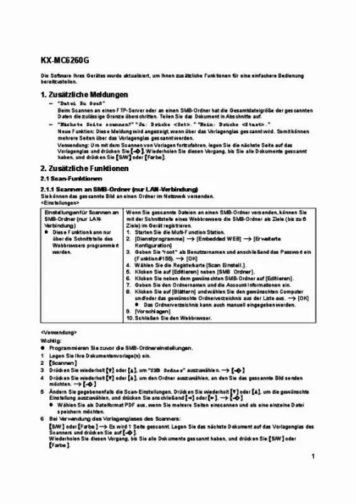 Mode d'emploi PANASONIC KXMC6260G