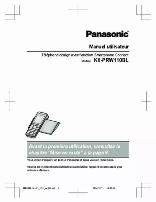 Mode d'emploi PANASONIC KXPRW110BL