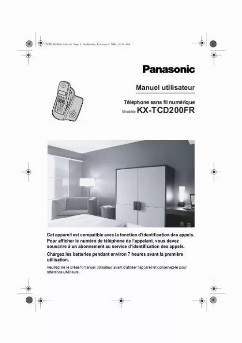 Mode d'emploi PANASONIC KX-TCD200FR