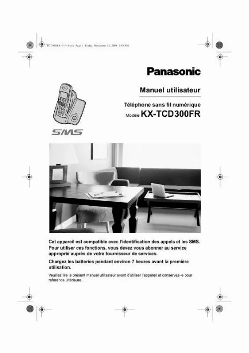 Mode d'emploi PANASONIC KX-TCD300