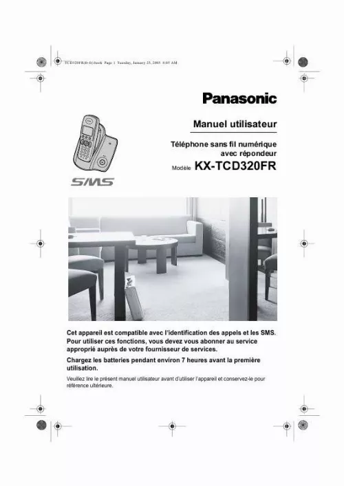 Mode d'emploi PANASONIC KX-TCD320FR