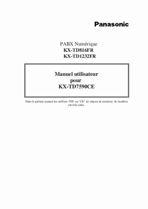 Mode d'emploi PANASONIC KX-TD816FR