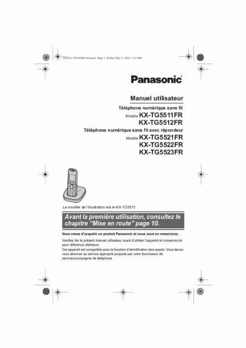 Mode d'emploi PANASONIC KXTG5521FR