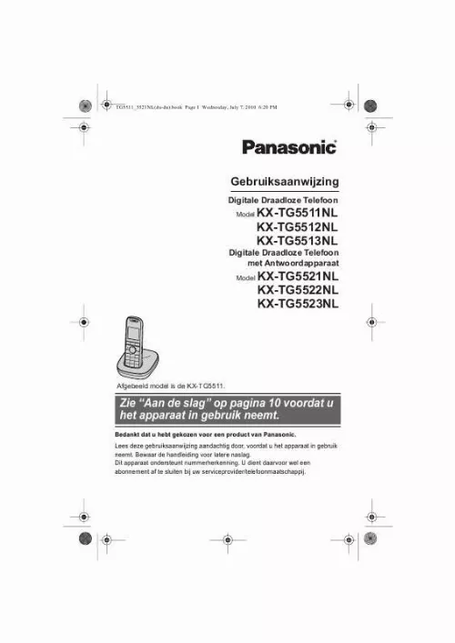 Mode d'emploi PANASONIC KXTG5523NL