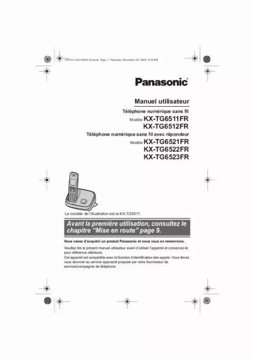 Mode d'emploi PANASONIC KXTG6511FR