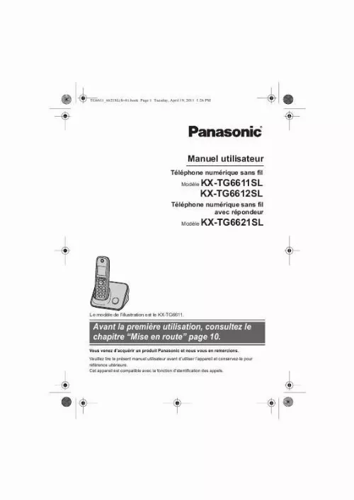 Mode d'emploi PANASONIC KX-TG6621SL