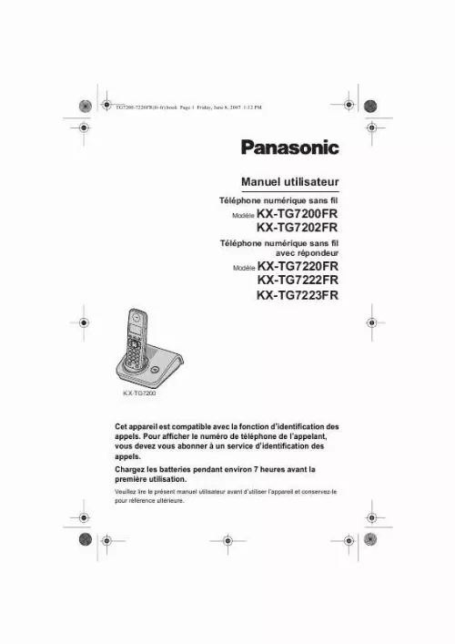 Mode d'emploi PANASONIC KX-TG7202FR