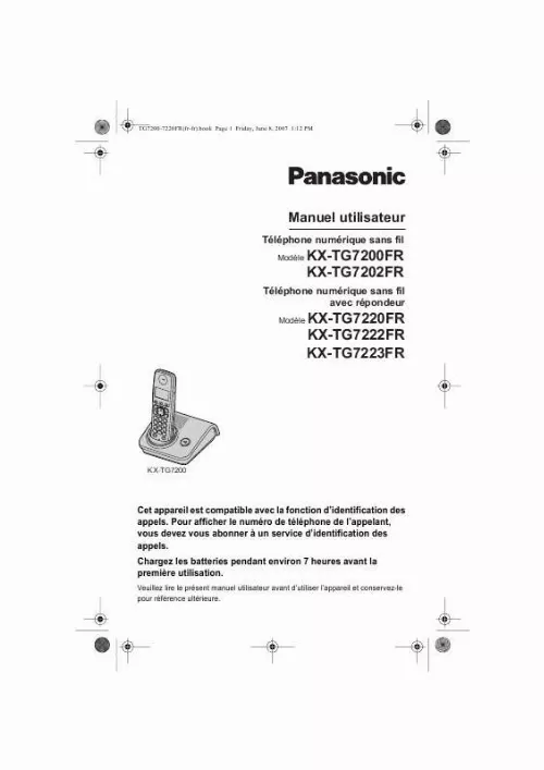 Mode d'emploi PANASONIC KX-TG7220FR
