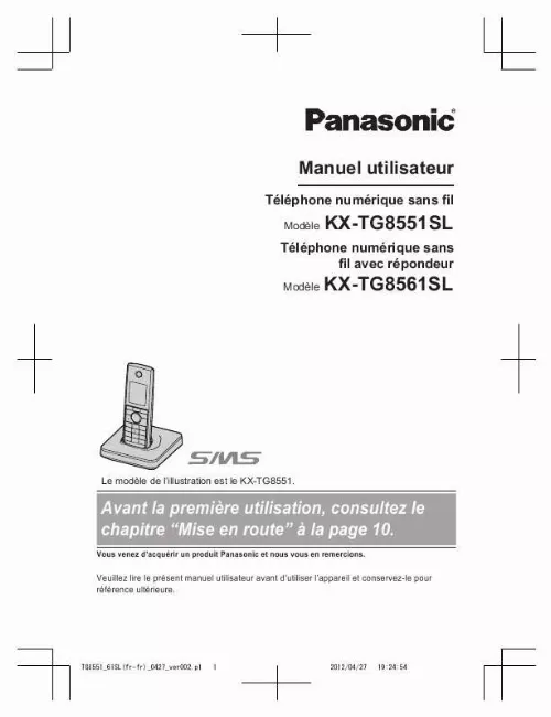 Mode d'emploi PANASONIC KX-TG8551SL