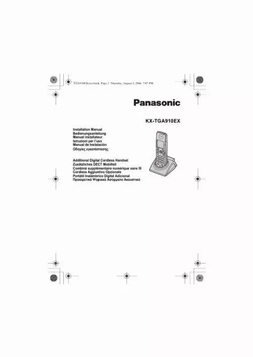 Mode d'emploi PANASONIC KX-TGA910EX