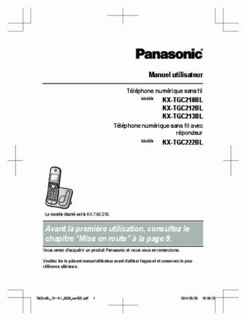 Mode d'emploi PANASONIC KX-TGC222BL