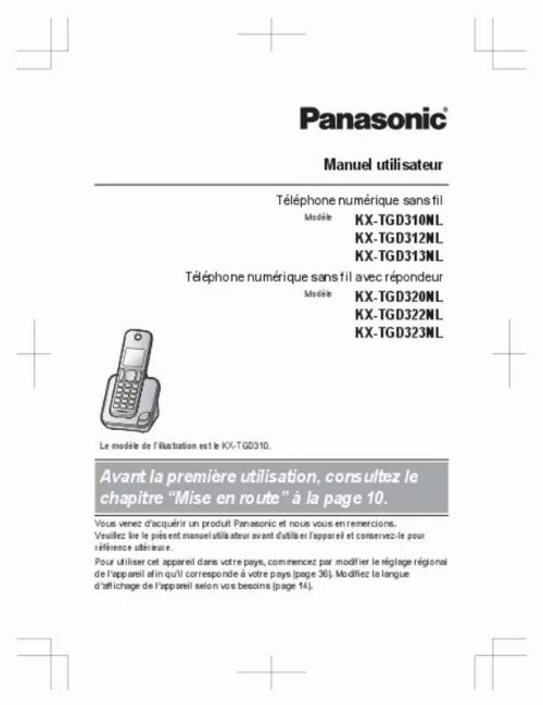 Mode d'emploi PANASONIC KX-TGD310NL