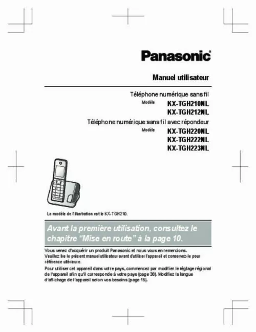 Mode d'emploi PANASONIC KX-TGH210NL