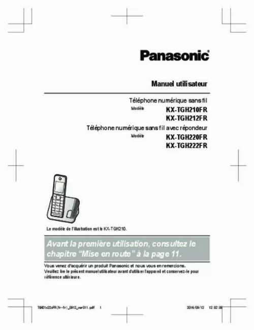 Mode d'emploi PANASONIC KX-TGH220FR
