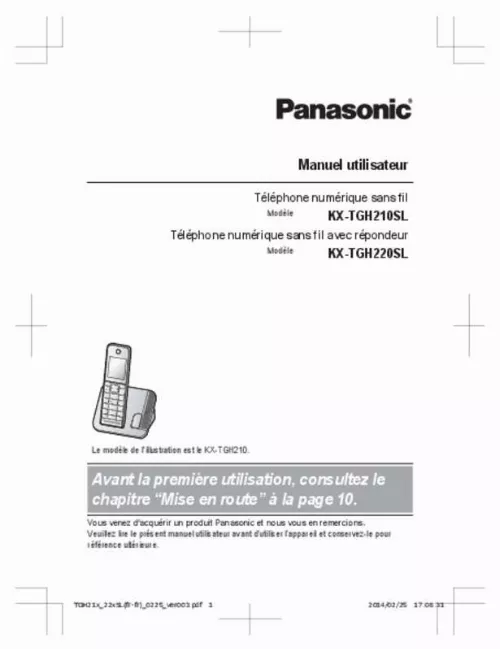 Mode d'emploi PANASONIC KX-TGH220SL