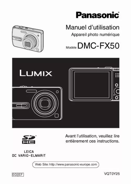 Mode d'emploi PANASONIC LUMIX DMC-FX50