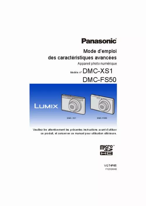 Mode d'emploi PANASONIC LUMIX DMC-FS50