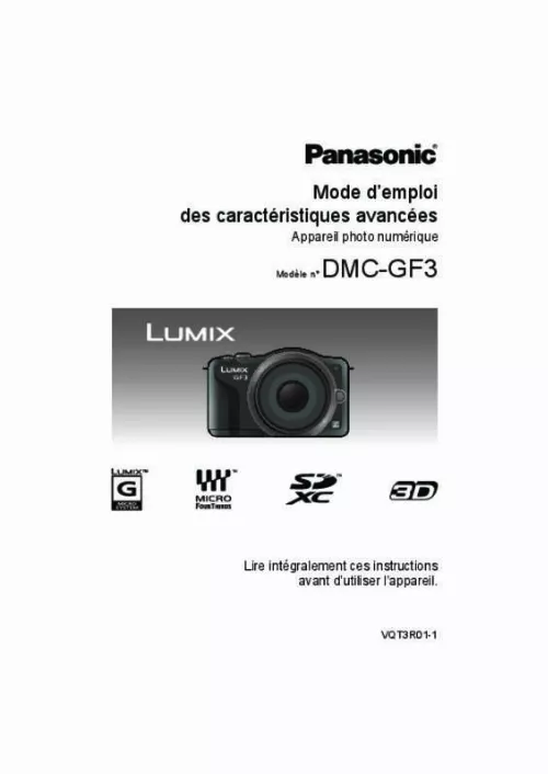 Mode d'emploi PANASONIC LUMIX DMC-GF3