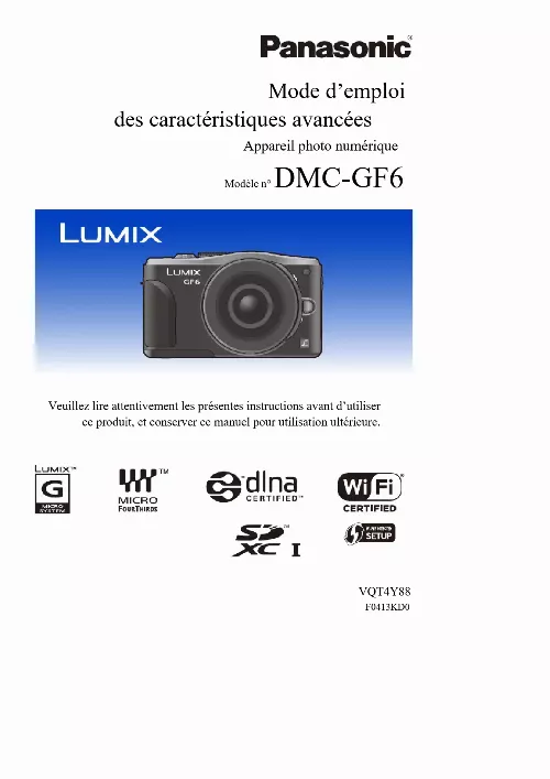 Mode d'emploi PANASONIC LUMIX DMC-GF6