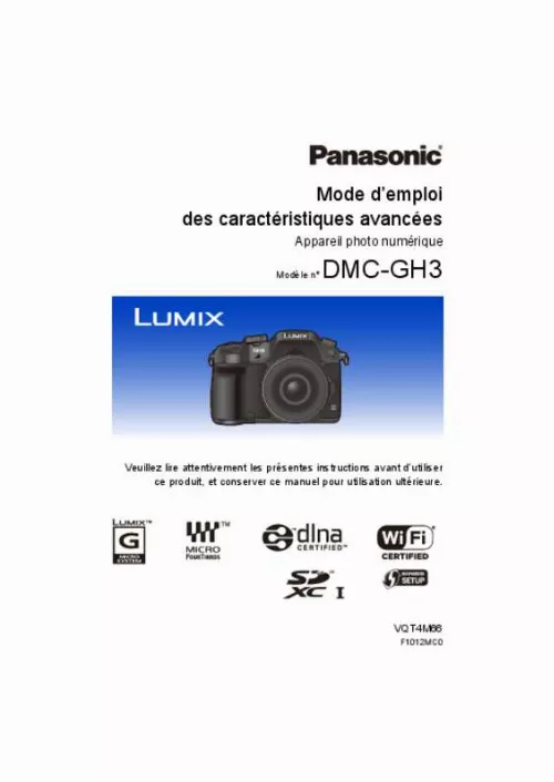 Mode d'emploi PANASONIC LUMIX DMC-GH3