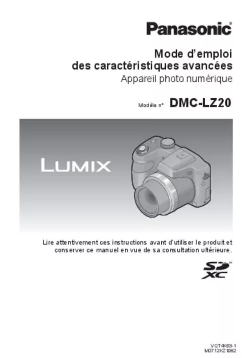 Mode d'emploi PANASONIC LUMIX DMC-LZ20