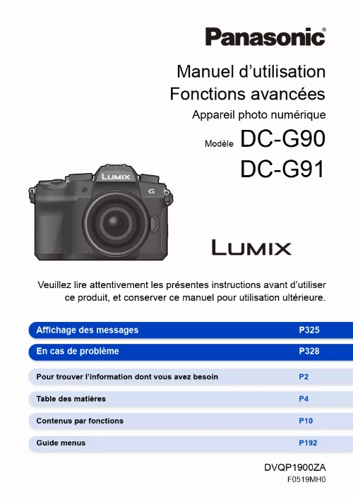 Mode d'emploi PANASONIC LUMIX G90