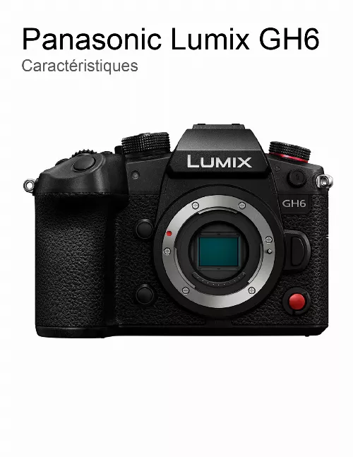 Mode d'emploi PANASONIC LUMIX GH6