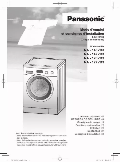 Mode d'emploi PANASONIC NA-148VB3