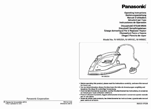 Mode d'emploi PANASONIC NI-W900CVXA