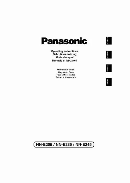 Mode d'emploi PANASONIC NN-E205WBWPG