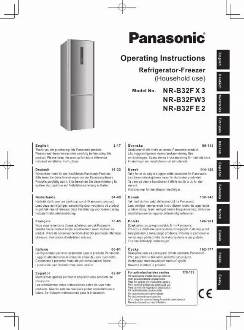 Mode d'emploi PANASONIC NR-B32FE2