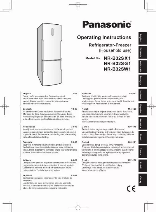 Mode d'emploi PANASONIC NR-B32SG1