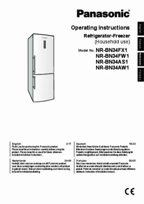 Mode d'emploi PANASONIC NR-BN34AS1