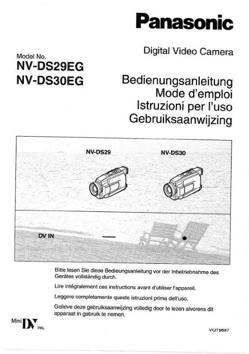 Mode d'emploi PANASONIC NV-DS30EG