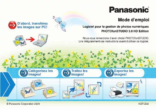 Mode d'emploi PANASONIC PHOTOFUNSTUDIO 3.0 HD EDITION